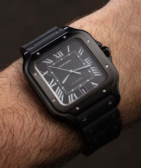 cartier black face watch|cartier santos watch black.